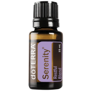 Botella de aceite esencial doTERRA Serenity® Restful Blend de 15 ml, mezcla de aceites calmantes para mejorar la calidad del sueño y reducir el estrés.