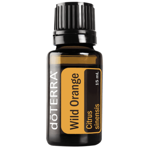 Botella de aceite esencial doTERRA Wild Orange® de 15 ml, aceite refrescante y energizante para purificar el aire y la salud general.